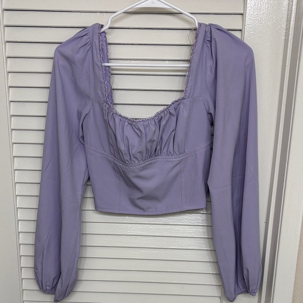 PacSun Light Purple Long Sleeve Blouse